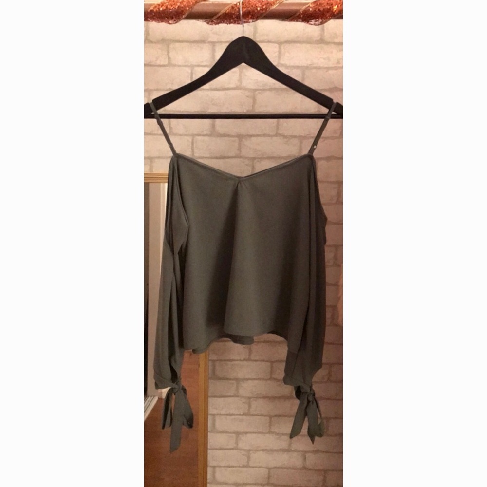 Off the Shoulder Green Blouse